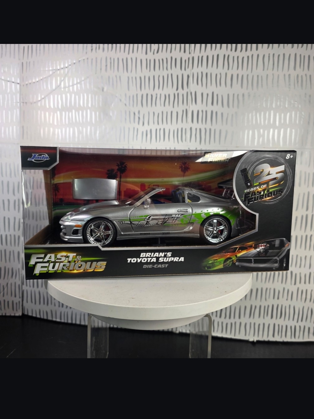 Jada 1:24 Fast & Furious 25th Diecast Brian’s Toyota Supra “Silver Finish” CHASE